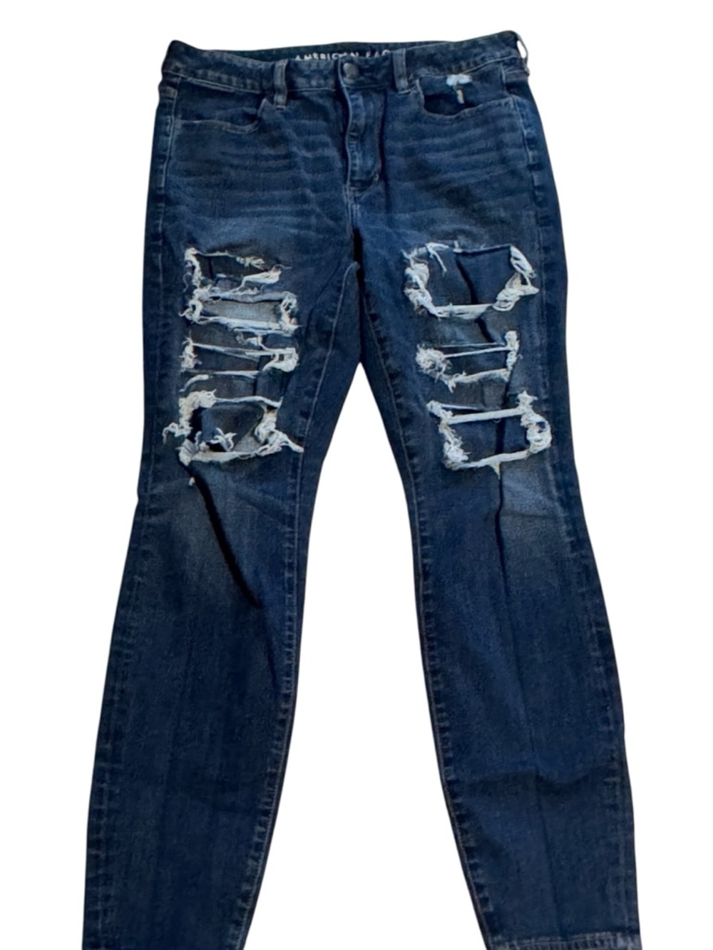 American Eagle Outfitters Dark Indigo Distressed Skinny Jeans